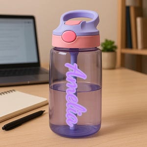 Gourde pour enfant,Bouteille d'eau personnalisée,Gobelet d'eau pour enfant,Tasse pour enfant,Bouteille pour enfant personnalisée,Cadeau pour la rentrée scolaire,Camp d'été