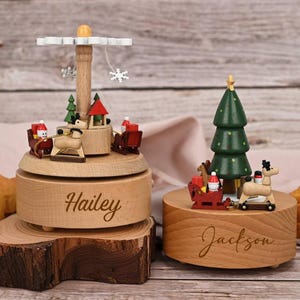 Wooden Baby ToysPersonalized Wooden Music Box,Baby Boy Birthday Gifts for Kids,Baby Wooden Music Box，CustomWooden Train Music Box
