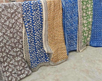 Hand Block Print Baby Quilt: Kinder Decke aus Bio Baumwolle