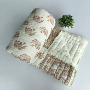 Traditional Jaipuri Print Razai | Rajasthani Kantha Quilt Razai | Indian Winter Warm Blanket Throw Bedspread Soft Comforter Cotton Quilt