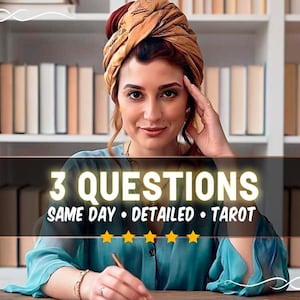 Lectura de Tarot de 3 Preguntas, Misma Hora, Lectura de Cartas del Tarot, Lectura Psíquica, Tarot del Pasado y del Futuro
