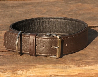 HubertuS Handgefertigtes Lederhalsband für Hunde - 5 cm Breite