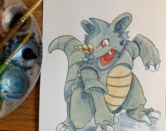 Rhydon original Pokémon painting