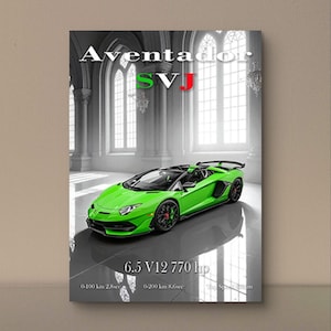 Lamborghini Aventador SVJ| Print Poster Artwork | Wall Print | Super Car Print | Art Print | Car Poster | Home Decor | Wall Decor