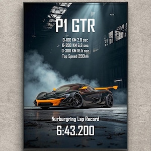 MCLAREN P1 GTR | Print Poster Artwork | Wall Print | F1 Print | Art Print | Car Poster | Home Decor | Wall Decorr | F1 Poster | 7