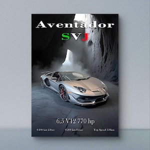 Lamborghini Aventador SVJ| Print Poster Artwork | Wall Print | Super Car Print | Art Print | Car Poster | Home Decor | Wall Decor