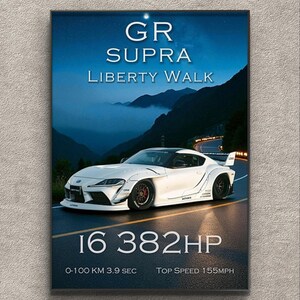 TOYOTA GR Supra | Print Poster Artwork | Wall Print | Supra Print | Art Print | Car Poster | Home Decor | Wall Decorr | GR Supra Poster | 1