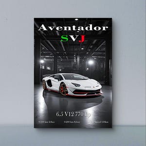 Lamborghini Aventador SVJ| Print Poster Artwork | Wall Print | Super Car Print | Art Print | Car Poster | Home Decor | Wall Decor
