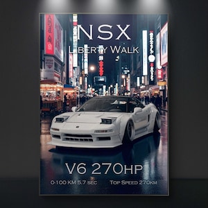 BMW NSX | Druck-Poster-Kunstwerk | Wandbild | NSX Druck | Kunstdruck | Auto Poster | Wohnkultur | Wanddekorr | NSX Poster | Chrom Poster |2