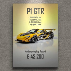 MCLAREN P1 GTR | Print Poster Artwork | Wall Print | F1 Print | Art Print | Car Poster | Home Decor | Wall Decorr | F1 Poster | 1