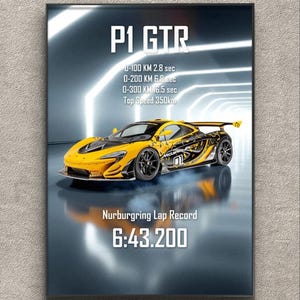 MCLAREN P1 GTR | Print Poster Artwork | Wall Print | F1 Print | Art Print | Car Poster | Home Decor | Wall Decorr | F1 Poster | 5