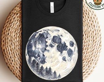 Moon Shirt, Full Moon Tee, Moonlight T-shirt, Full Moon Graphic Tee, Lunar Cycle Unisex Soft Style T-shirt, Moon Lover Gift, Night Sky Shirt