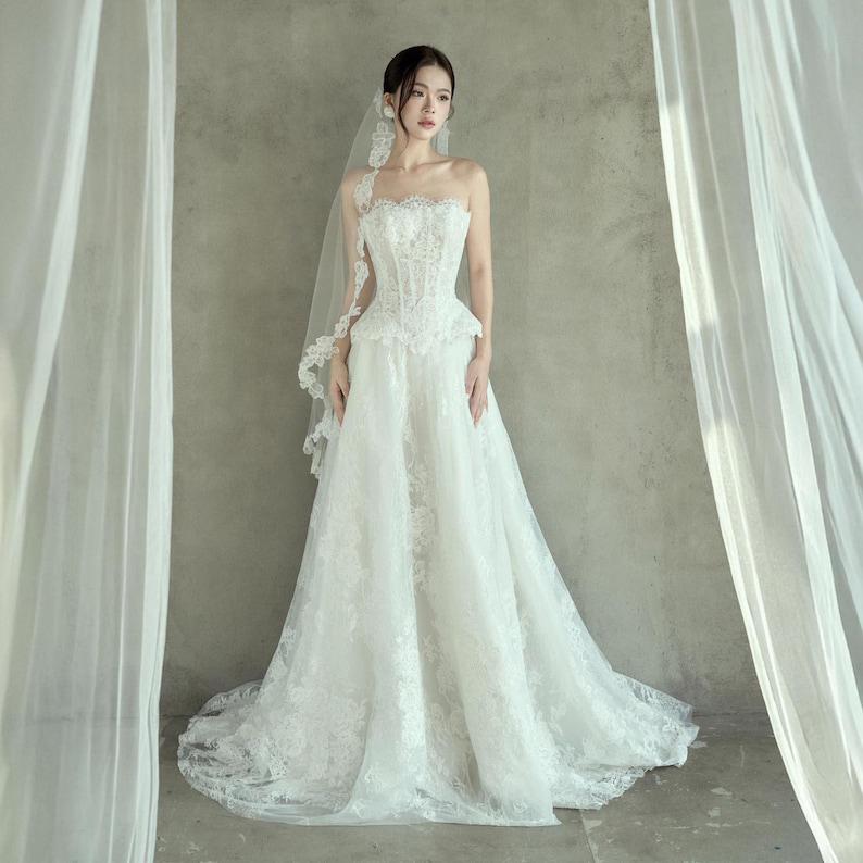 wrap dress cotton 2-in-1 Vintage Lace Wedding Dress