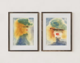 Blonde Icons – Set of 2 Original Watercolor Paintings