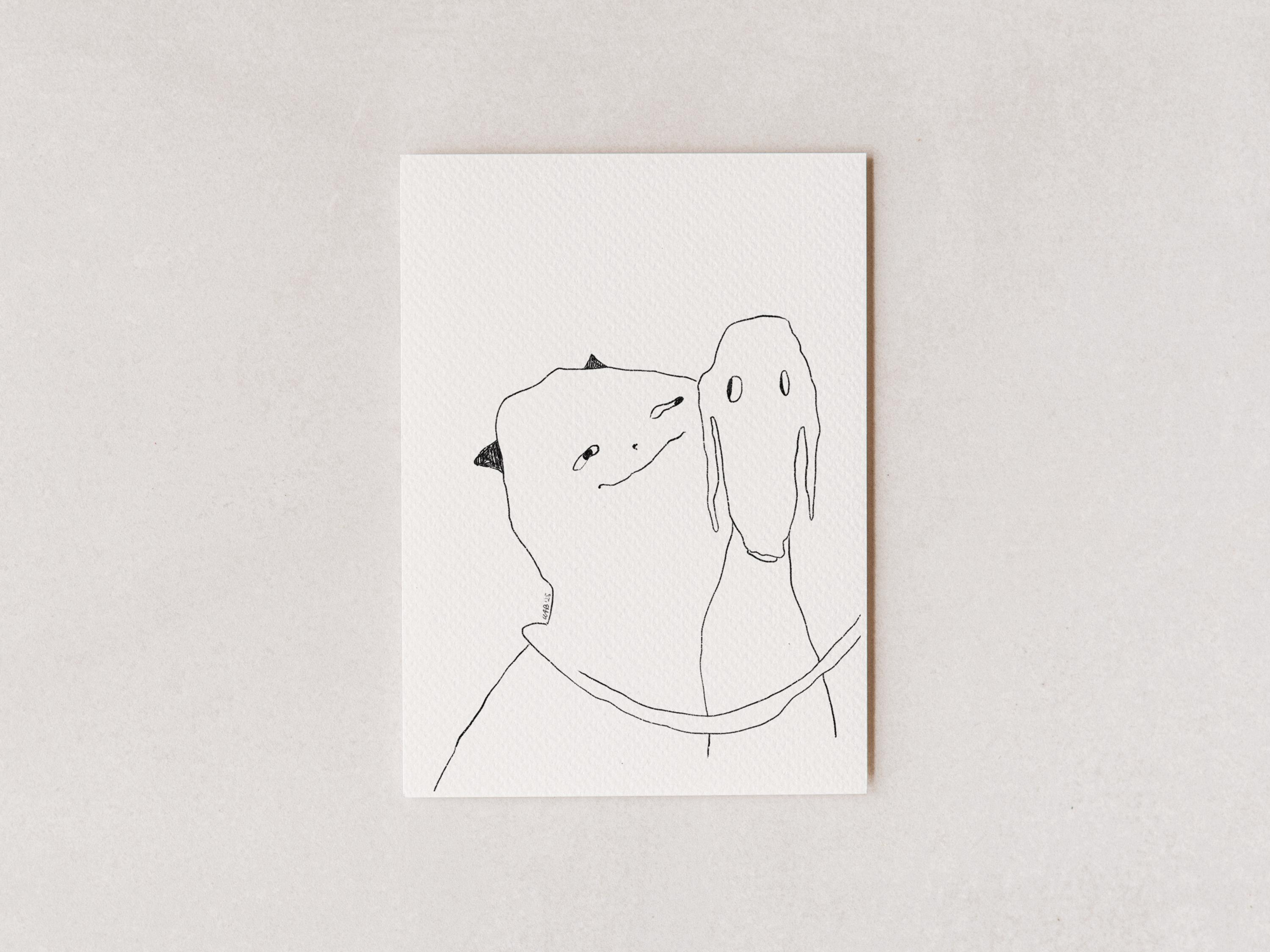 Pantic and Maia – Side By Side – Giclée Print - Postcard