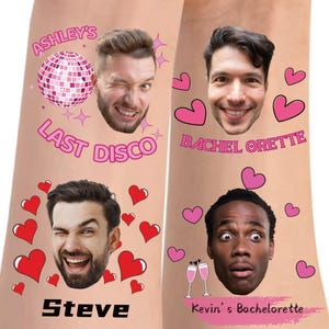 Personalisierter benutzerdefinierte Junggesellinnenabschied, Junggesellinnenabschied Tattoo, individuelle temporäre Tattoos, Braut Tattoo, Bräutigam Gesicht Tattoos, lustiges Tattoo