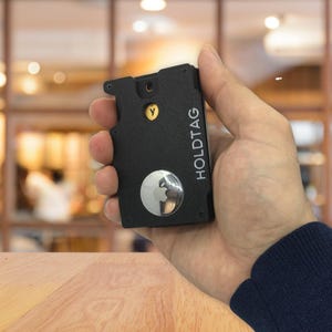 Cartera Airtag Yubikey 5 NFC y 5C NFC Tarjetero Slim Minimalista Pequeño con Bloqueo RFID (No Incluye Llave de Seguridad ni Rastreador)