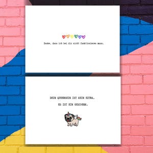Cartões postais queer para suas pessoas favoritas – 12 mensagens coloridas para imprimir (PDF e PNG)