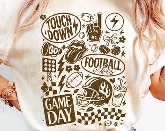Comfort Colors® Shirt, Retro Football Shirt, Football T Shirt,Game Day Football Tee,Preppy Football Shirt Design