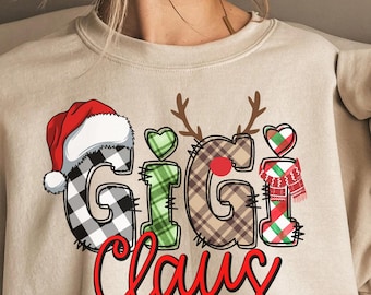 Gigi Claus Sweatshirt,Christms Reindeer,Xmas Designs,Santa Hoodie,Merry Christmas,Christms Lights Sweatshirt,Christmas Gigi Sweatshirt