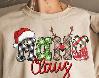 Mama Claus Sweatshirt,Christms Reindeer,Xmas Designs,Santa Hoodie,Merry Christmas,Christms Lights Sweatshirt,Christmas Mama Sweatshirt