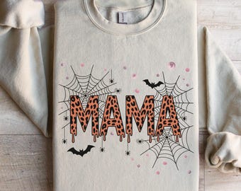 Halloween Mom Hoodie, Mama Leopard Halloween Sweatshirt, Spooky Season Design, Funny Halloween Mama , Gift for Mom ,Halloween  Sweatshirt