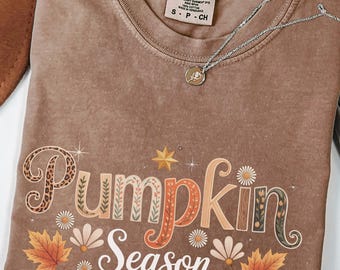 Comfort Colors® Pumpkin Season T-Shirt, Autumn Fall Shirt, Thanksgiving Shirt, Fall Pumpkin Shirt,Retro Autumn Tshirt