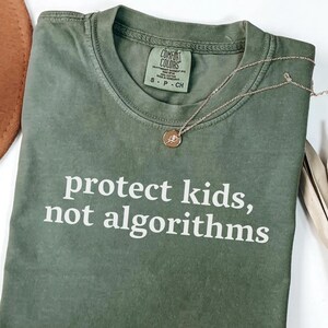Protect Kids Not Algorithms Shirt,Social Media Awareness Tee,Digital Safety, Mama Shirt,Kids Protection Tee,Comfort Colors®,Anti Trump Shirt