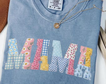 Comfort ColorsMama Shirt,Patchwork Mama Shirt, Mothers Day Gift, Shirt For Mom, Mama T-shirt, Shirt for Women,Mom Gift,Mothers Day Gift