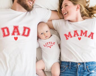 Familie Valentinstag passendes Shirt, Mama Papa und Mini Valentine Set, Valentinstag Familien Outfits, Papas Valentinstag Geschenk