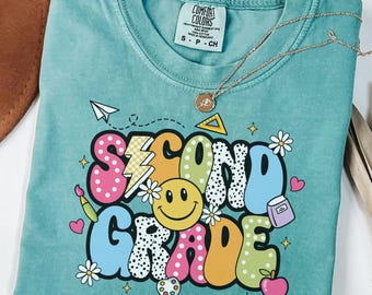 Comfort Colors® Second Grade Teacher Shirt, Custom 2nd  Grade Teacher T-Shirt, First Day of School Gift, Elementary Teacher Tee