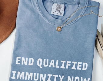 Comfort Colors End Qualified Immunity Now, Equality Shirt, Social Justice Shirt, Political Protest Shirt, Activist Tee