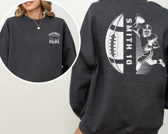 Customized Football Mom Sweatshirt - Your Name Football Sweatshirt-Football Hoodie-Game Day Sweatshirt-Football Season - Football Mom Hoodie