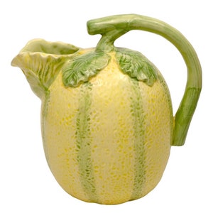 Vintage Ceramic Cantaloupe Melon Figurative Pitcher