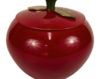 Vintage Aluminum 7" Apple Shaped Canister or Cookie Jar