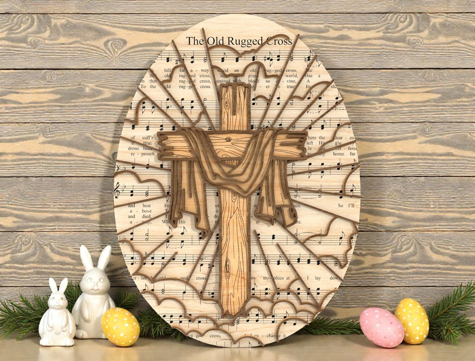 Easter Rugged Cross Old Rugged Cross SVG, Religious Easter Laser Cut File, Draped Cross Svg ...