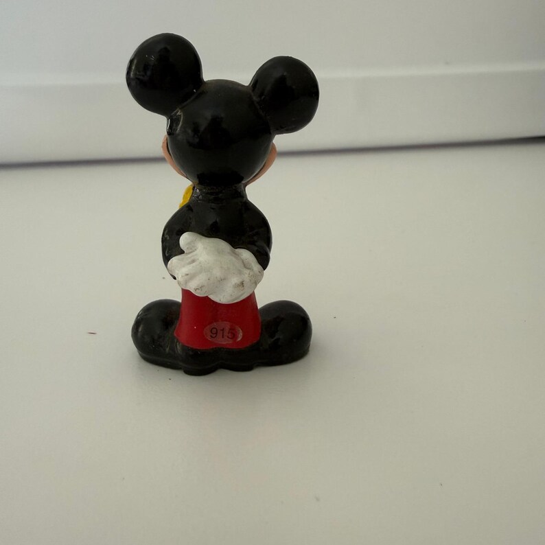 Vintage Disney Mickey Mouse PVC Figurine Yellow Bow Tie Red Pants 915 201 image 2