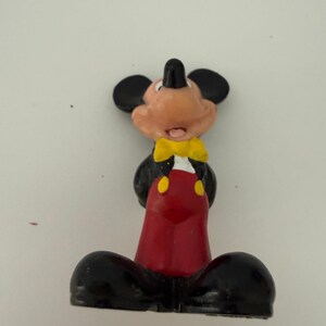 Vintage Disney Mickey Mouse PVC Figurine Yellow Bow Tie Red Pants 915 201 image 4