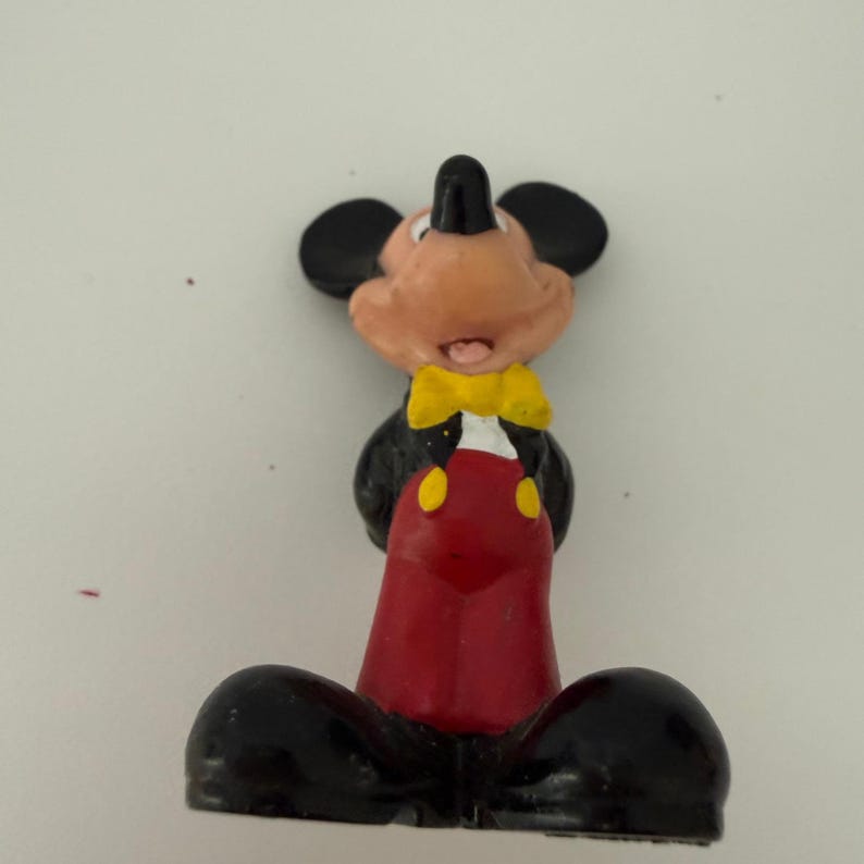 Vintage Disney Mickey Mouse PVC Figurine Yellow Bow Tie Red Pants 915 201 image 4