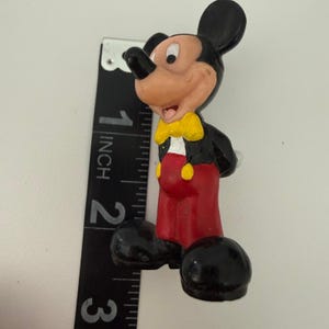 Vintage Disney Mickey Mouse PVC Figurine Yellow Bow Tie Red Pants 915 201 image 5