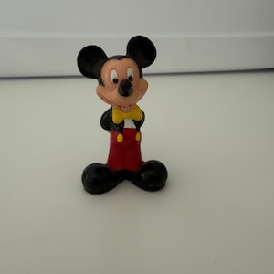 Vintage Disney Mickey Mouse PVC Figurine Yellow Bow Tie Red Pants 915 201 image 1