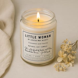 Literary Soy Candle - Little Women by Louisa May Alcott Inspired Gift for Avid Readers and Fans of Classic Literature
