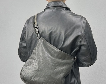 Vintage Diesel Style Sling Bag Leather Military Multipocket Japan