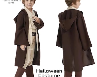 Halloween style, Knight Costume, Obi Wan Kenobi Style Tunic, Hooded Robe, Cosplay