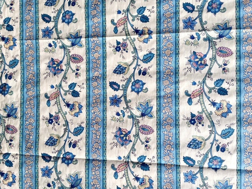 44x54 Jacobean Stripe Floral Fabric Wallpaper Stripe 1985 Etsy UK