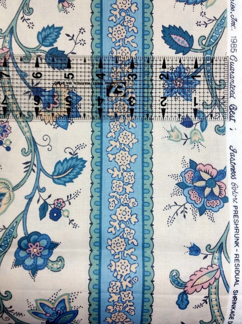 44x54 Jacobean Stripe Floral Fabric Wallpaper Stripe 1985 Etsy