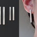 Long bar earrings / minimalist earrings / stainless steel earrings / surgical steel post earrings / edgy earrings / stainless steel jewelry 