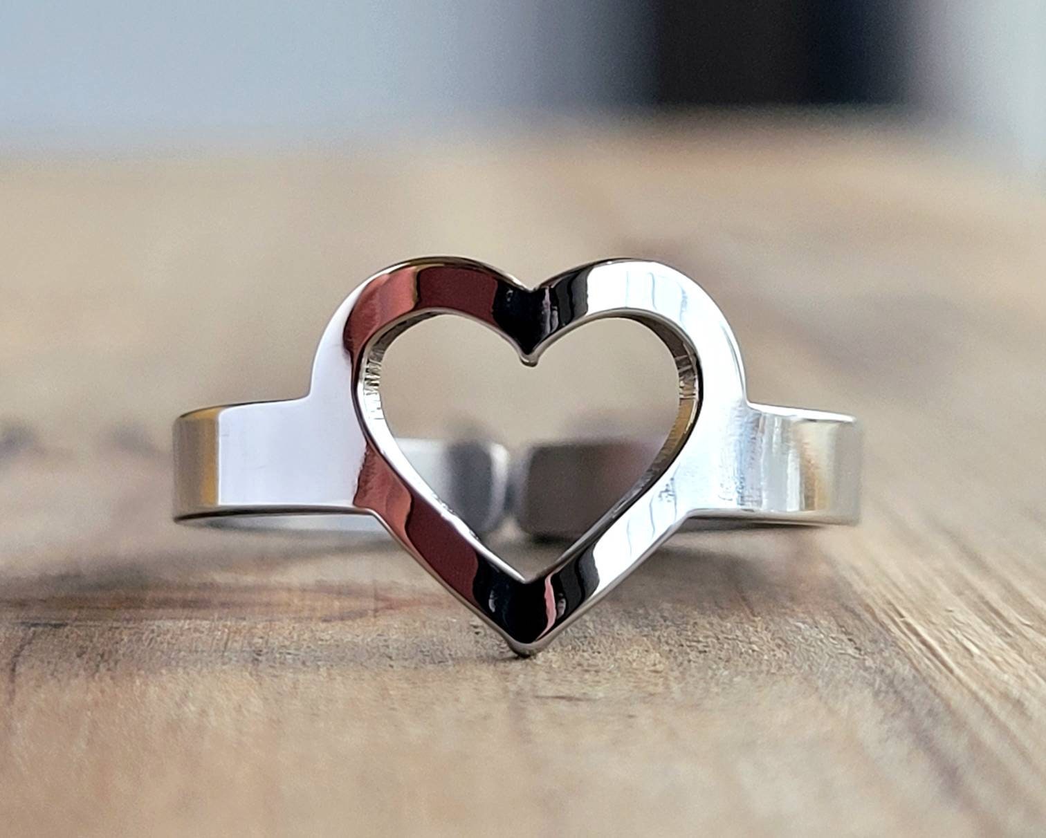 Dainty Heart Ring / Stainless Steel Heart Ring Valentines