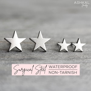 Tiny Star Stud Earrings: Hypoallergenic Jewelry Sensitive Ears, Dainty Star Shape Earring for Girl