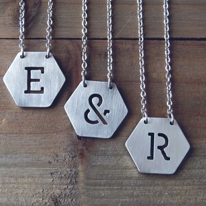 Stainless Steel Initial Necklace • Personalized Initial Necklace • Stainless Steel Necklace • Personalized Jewelry • Monogram